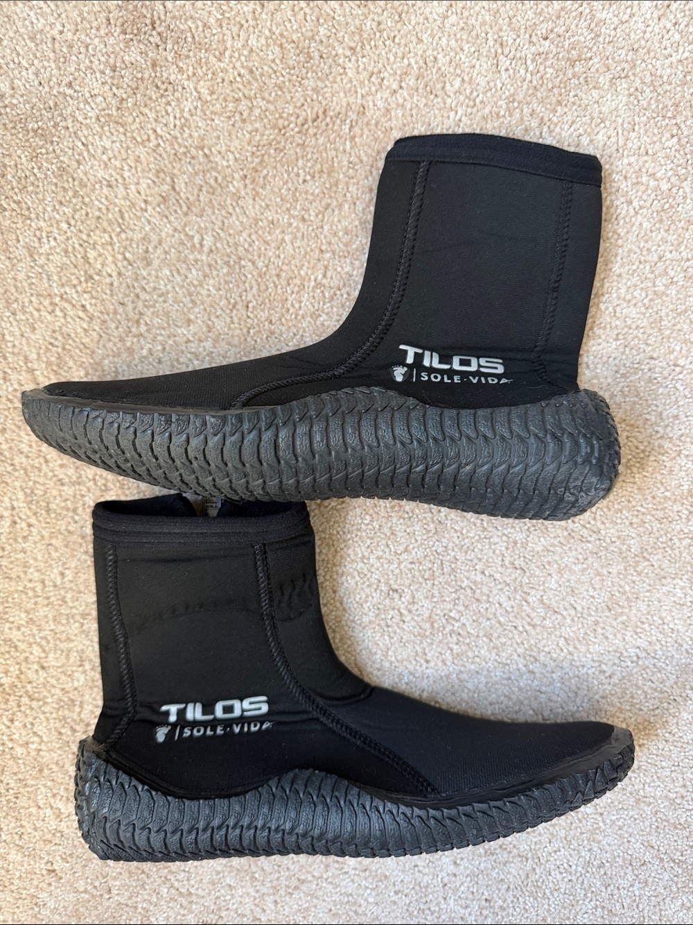 Tilos Black Neoprene Scuba Boots size 7